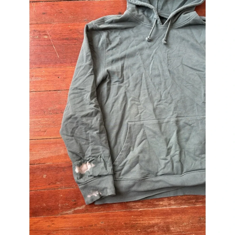 J Crew Men Green Cotton Pullover Hoodie Sweatshirt Size Large Authentic Fleece